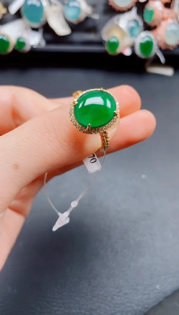 银S925镶嵌戒指翡翠翡翠