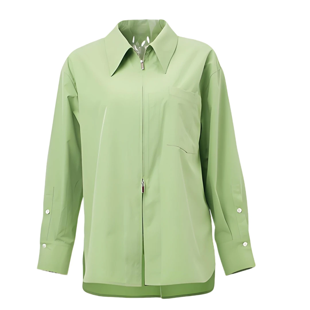 【ZOSOUL/佐色】极简拉链衬衫时尚长袖（223620801）