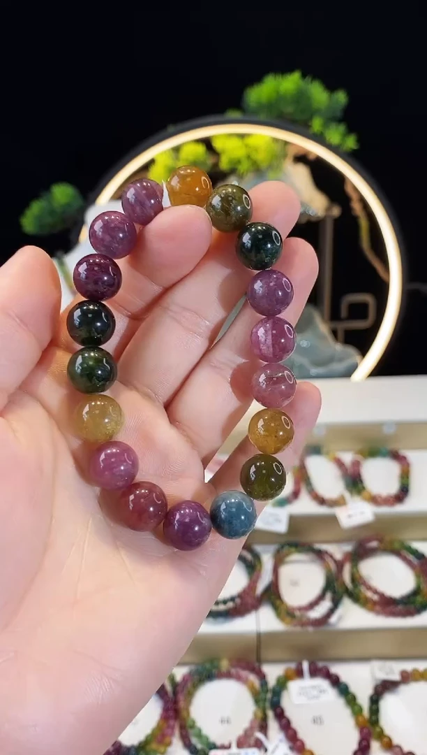 【闪购商品】碧玺手串未镶嵌G2416素圈颜色微差