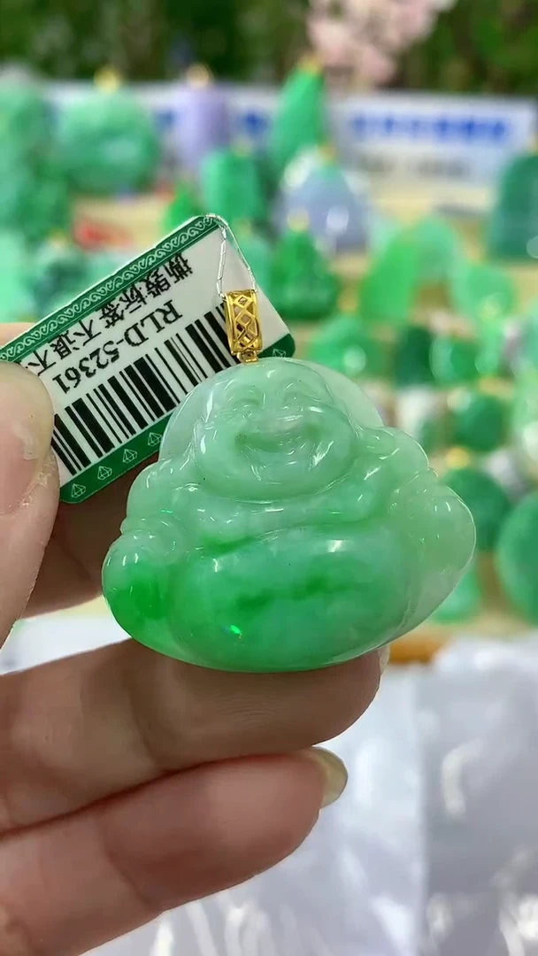 【闪购商品】翡翠颈饰18K金镶嵌挂件