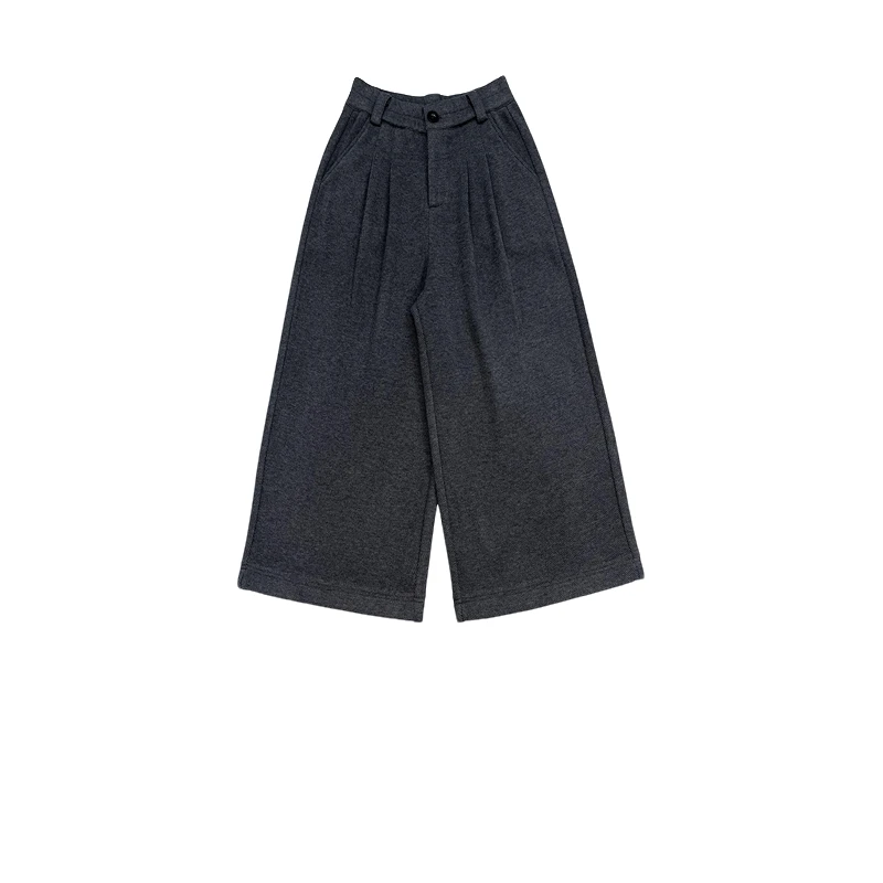 【A字靴裤】‘’高级灰加绒‘’-宽松舒适裙裤小个子九分阔腿裤7112