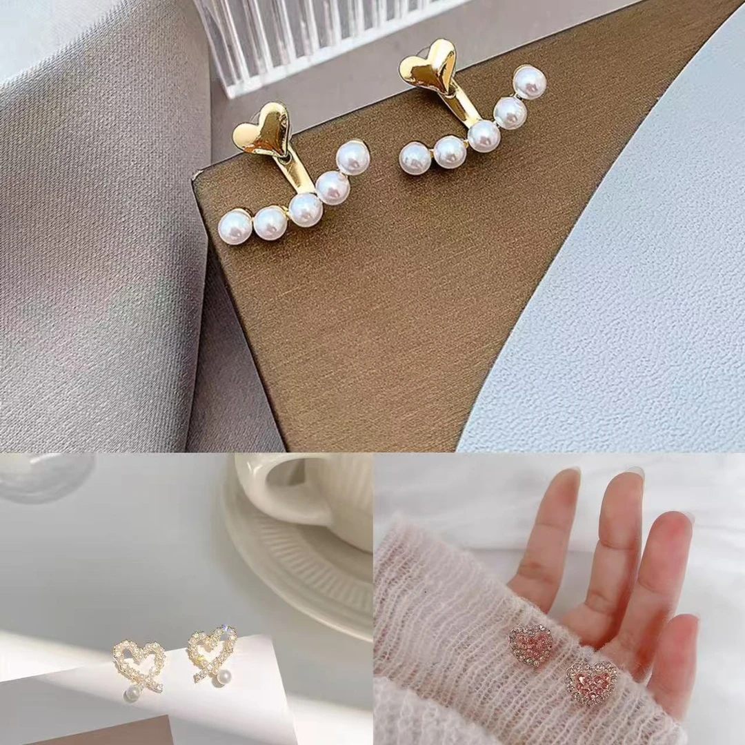 合金玻璃耳饰 耳钉饰品千金风（拍一发三）