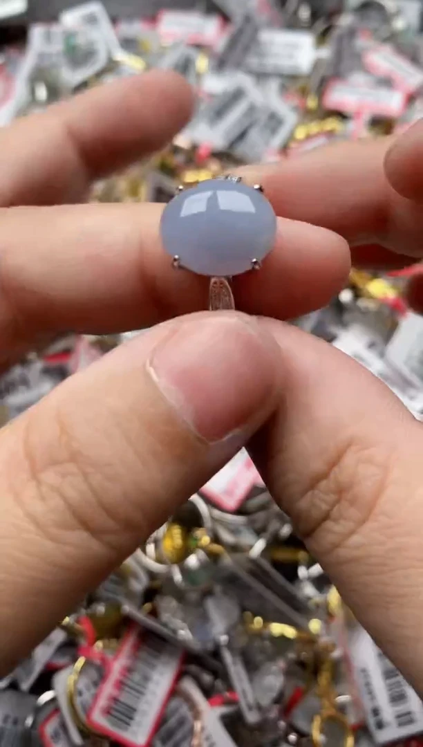 【闪购商品】翡翠戒指银S925镶嵌4444*---1