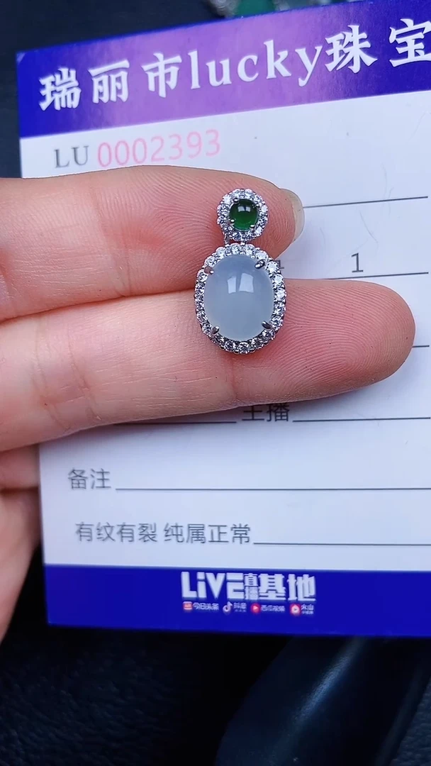 颈饰银S925镶嵌翡翠2393