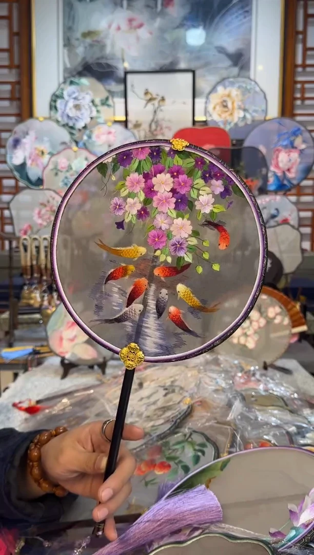扇子纯手工苏绣团扇