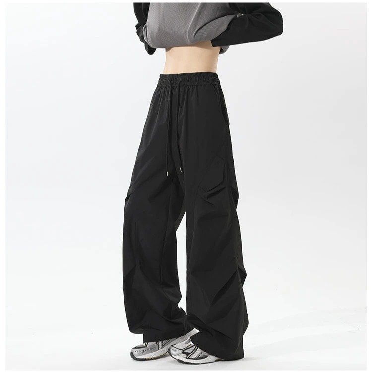 2025春秋新款美式弯刀休闲裤男女高街潮流高级感宽松直筒阔腿长裤