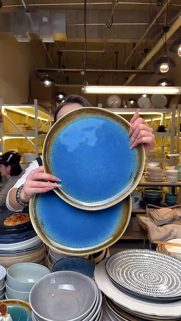 瓷20 外贸尾货高温釉下彩陶瓷餐具默认微瑕