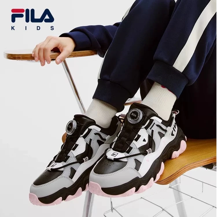 FILAKIDS斐乐儿童正品儿童鞋冬男女大童旋钮运动鞋K15B441113F/G