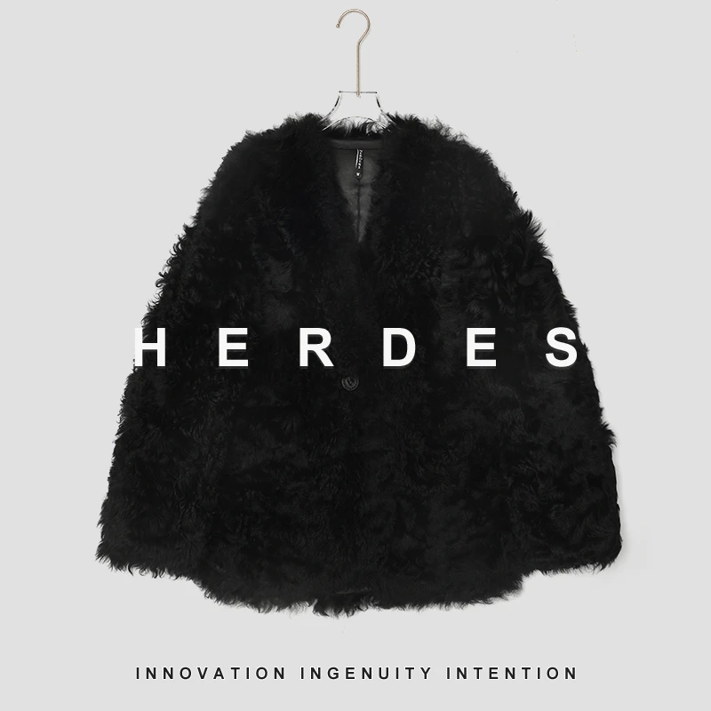 HERDERS 黑提格拉多潮流时尚皮草外套 40478
