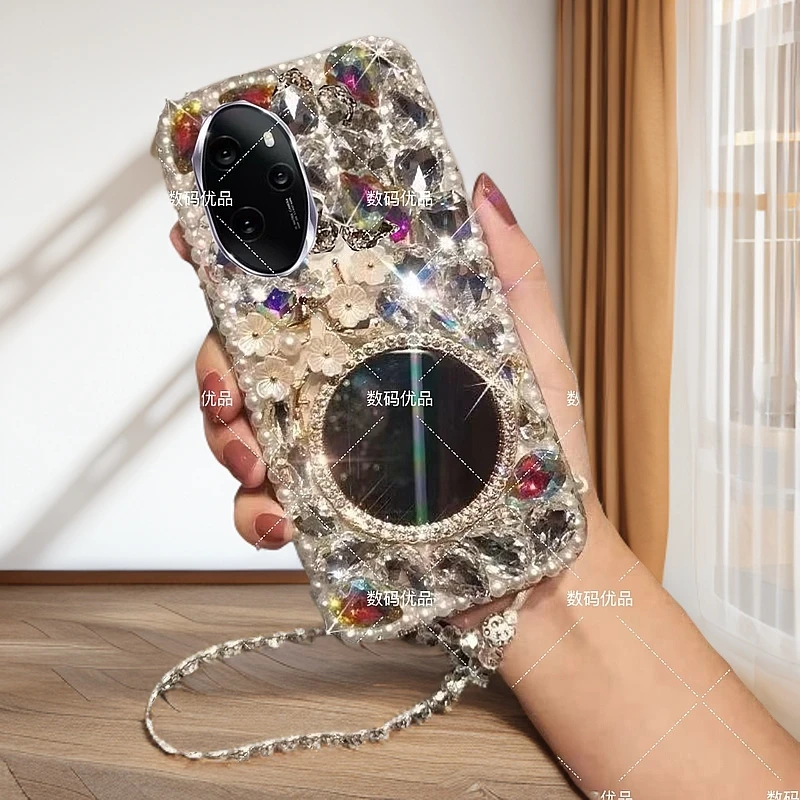 适用荣耀100Pro手机壳MAA-AN10个性ins轻奢高颜值全包防摔补妆镜