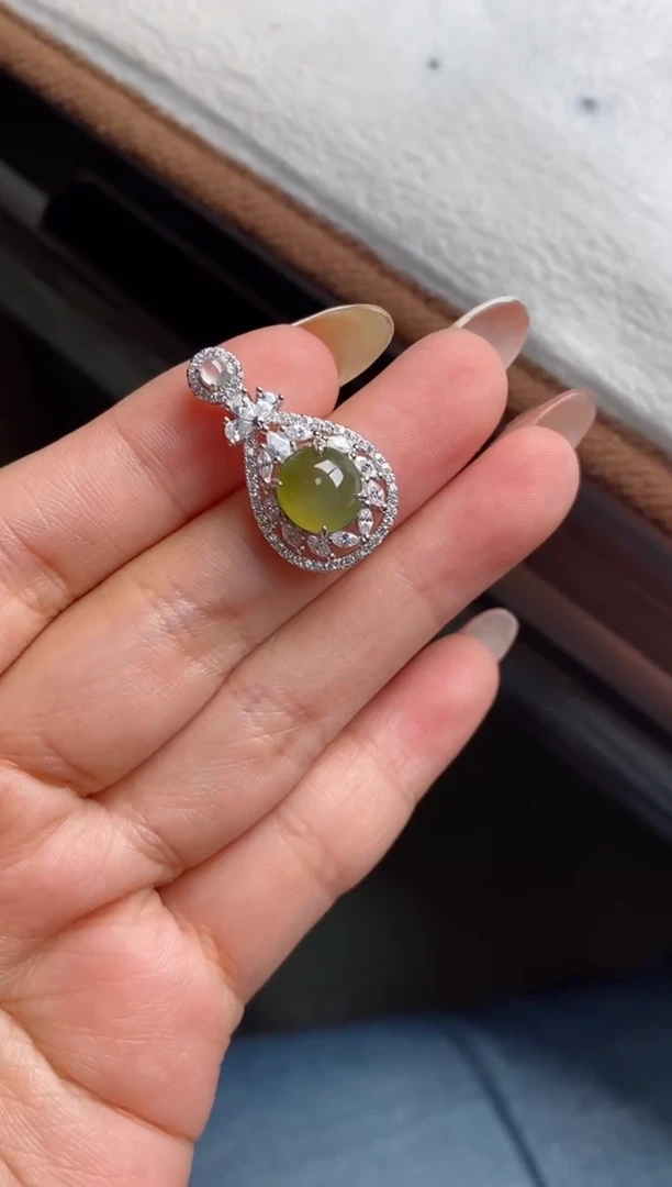 银S925镶嵌戒指翡翠一***龙天然A货翡翠