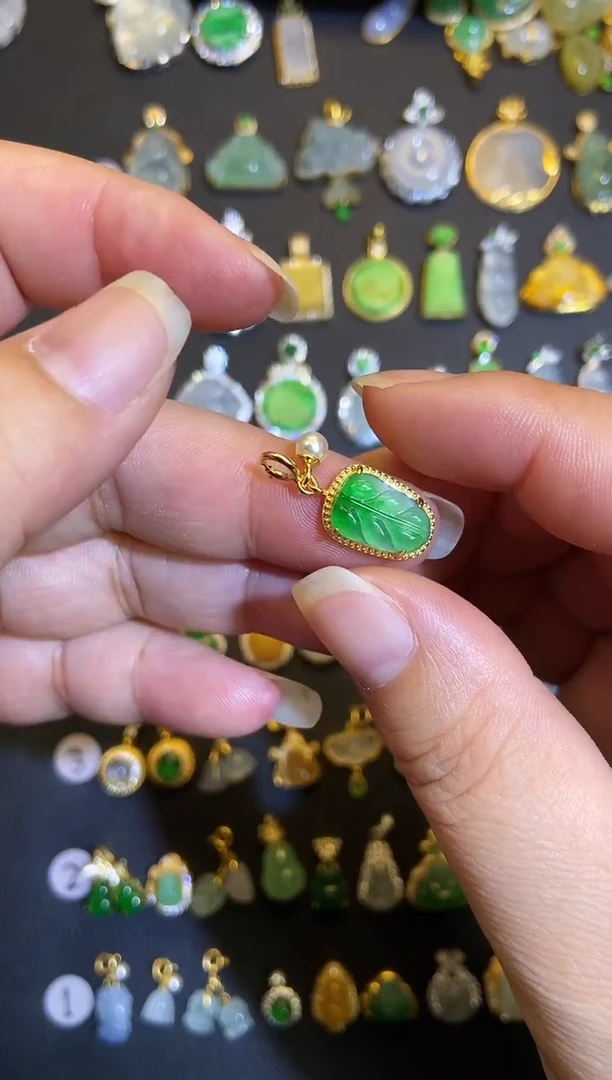 吊坠(不含链)银S925镶嵌翡翠1