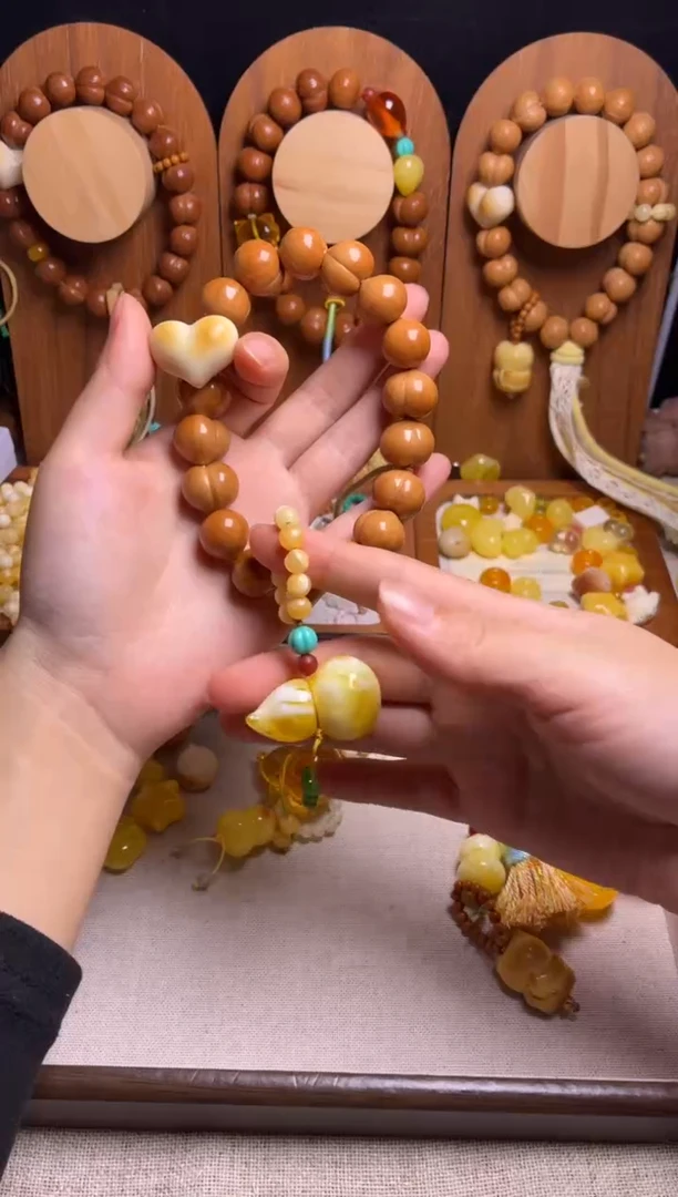 手串猴头核桃亲**牙全品原皮泡芙爱心大俏福禄吊坠全穿