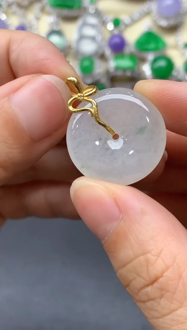 颈饰18K金镶嵌翡翠278-中国好珍宝