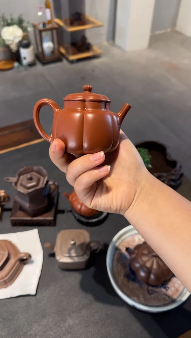 茶壶紫砂当****门繁花 朱泥