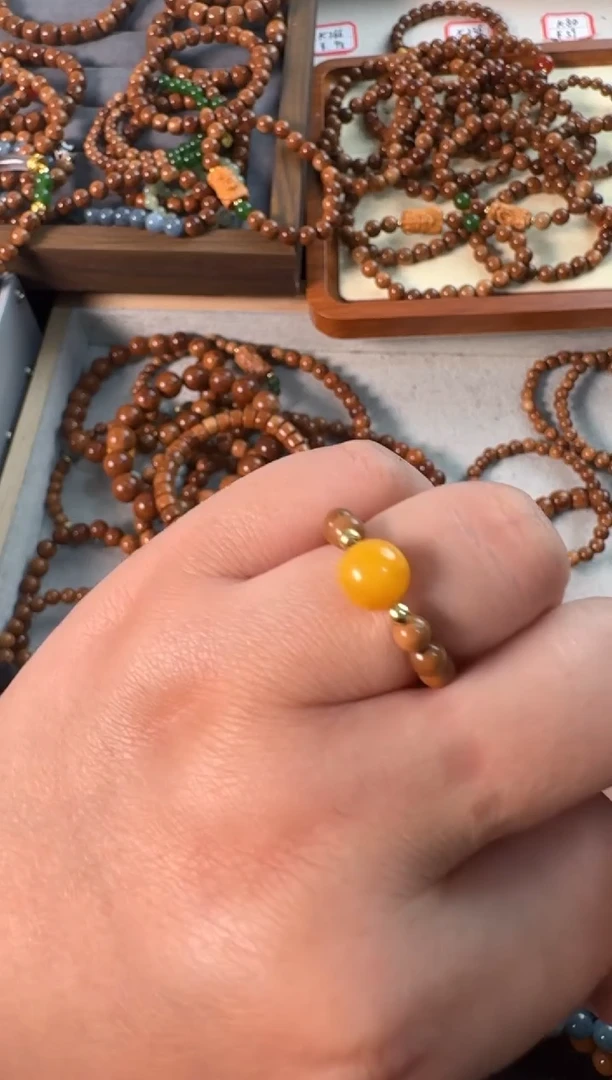 【闪购商品】库克手串未镶嵌戒指蜜蜡