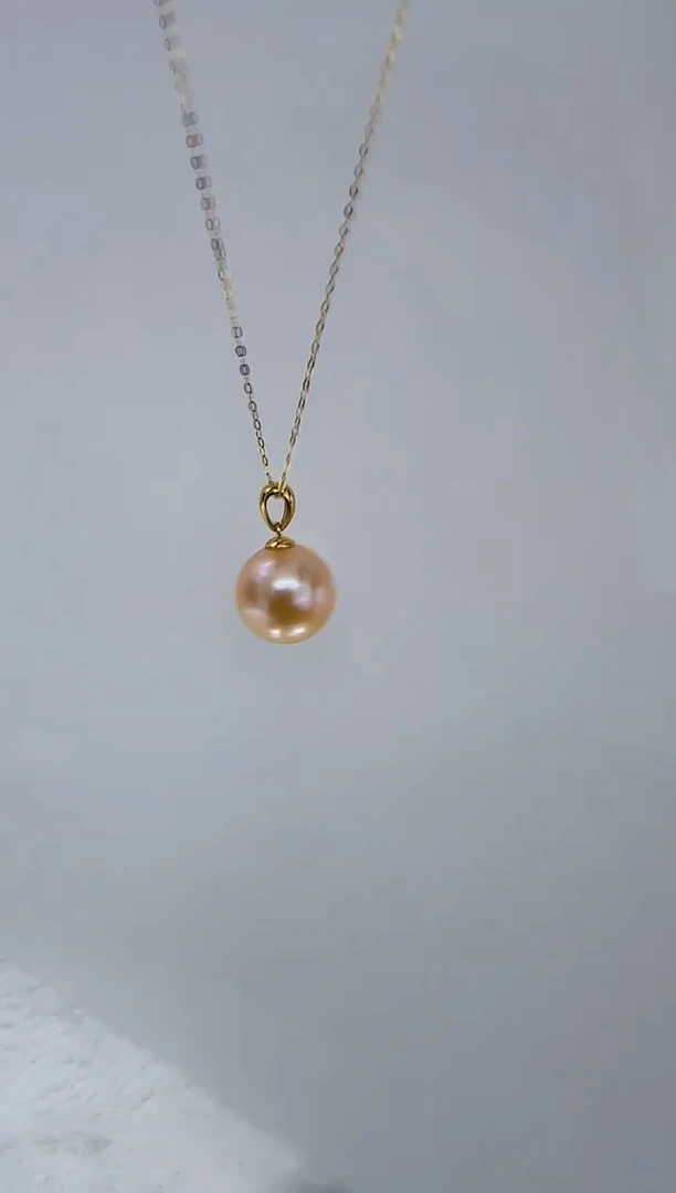 银S925镶嵌淡水珍珠DA珍珠吊坠13-14 y527