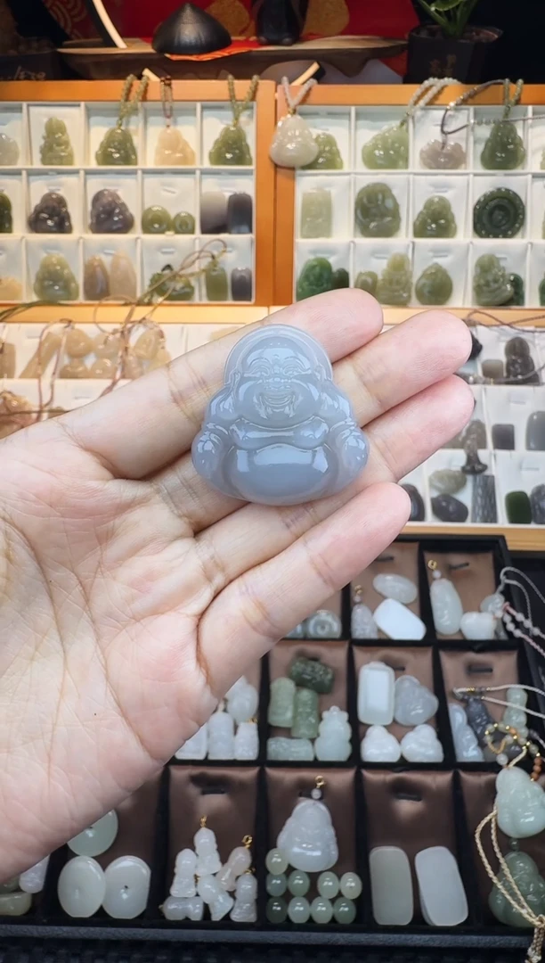 【闪购商品】和田玉颈饰未镶嵌35烟紫佛公