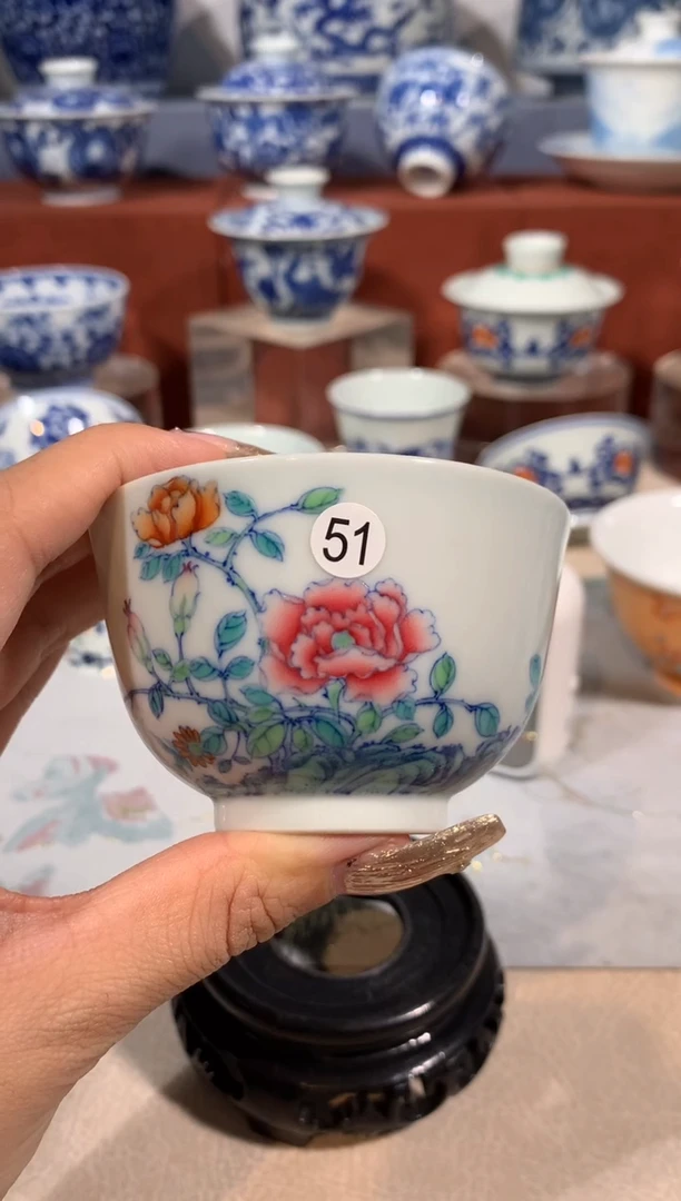 【闪购商品】摆件51斗彩花卉单杯