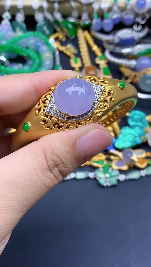 18K金镶嵌手镯翡翠883-中国好珍宝