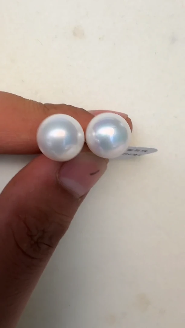 银S925镶嵌淡水珍珠耳饰耳钉