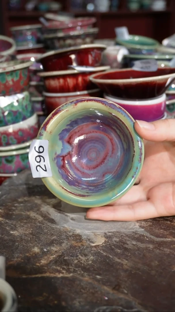 摆件陶精品窑变钧瓷茶器