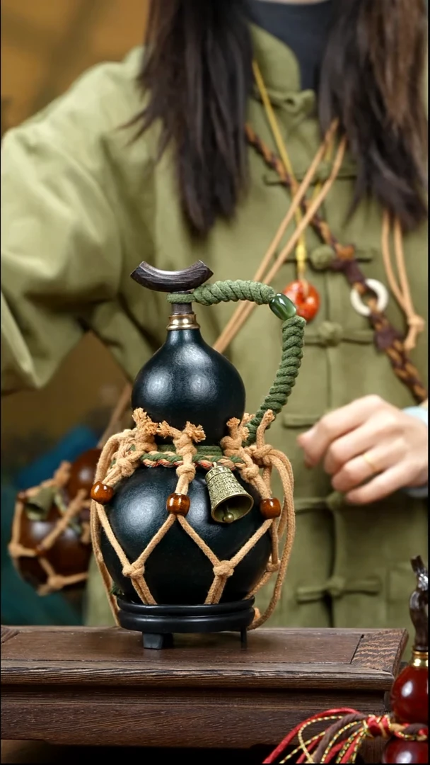 YE027复古网兜款天然酒葫芦（一物一拍）