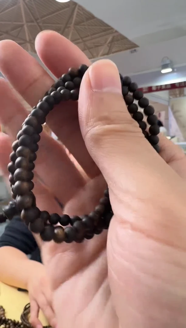 沉香手串4mm圆珠多圈沉水天花板