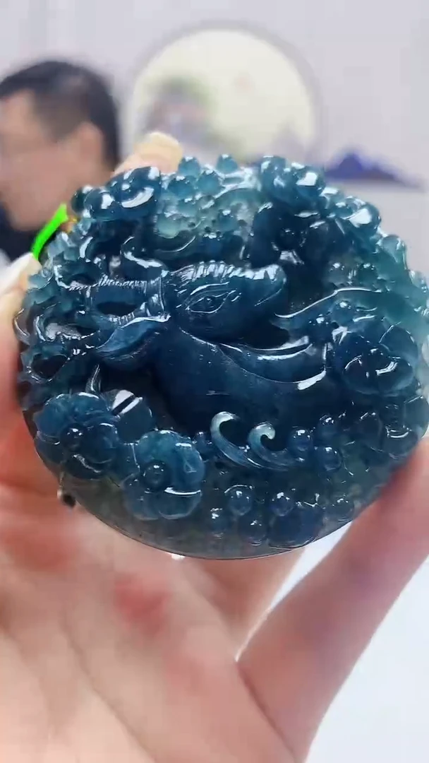 定制翡翠未镶嵌5124ms-毛货鹿牌赠珠链