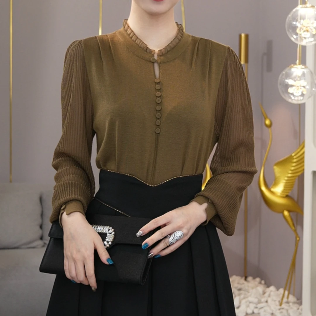 现货2025年秋季新款【2598】含绵羊毛气质显白时尚套头针织显瘦上衣