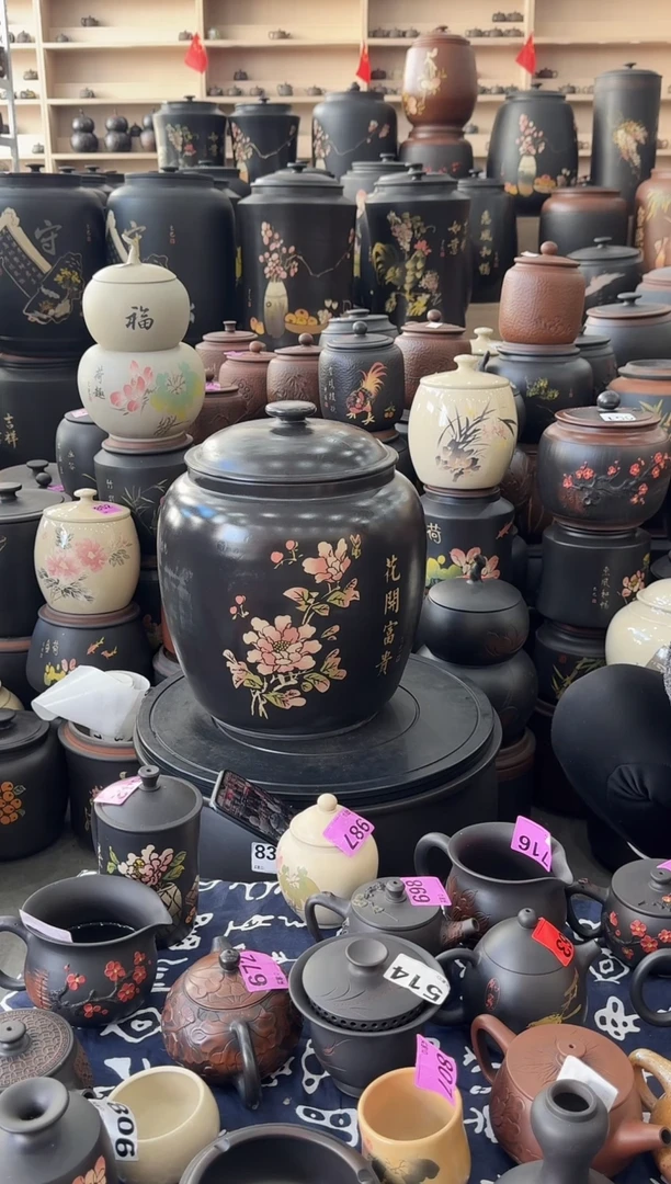 罐瑕疵茶缸高35cm彩填   032