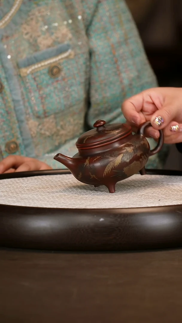 茶壶紫砂 【沈建康】古乌泥三足泉音