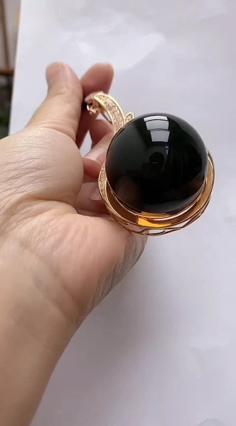 【闪购商品】琥珀裸石银S925镶嵌蓝珀吊坠