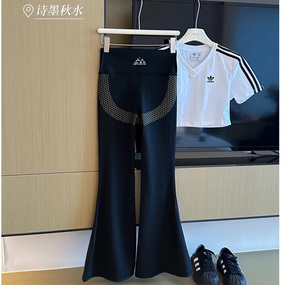 661公主长腿喇叭裤微喇叭通勤高腰休闲裤纯色秋季女士薄款芭比裤