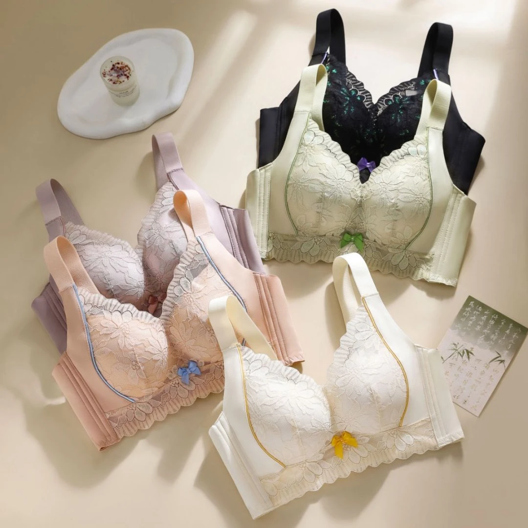 浪莎25冬季新品内衣小胸聚拢显大舒适无钢圈文胸大胸薄款蕾丝胸罩