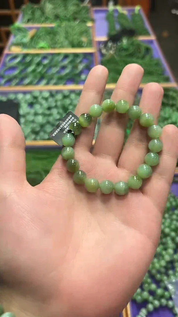 手串未镶嵌和田玉俄料手串卡10