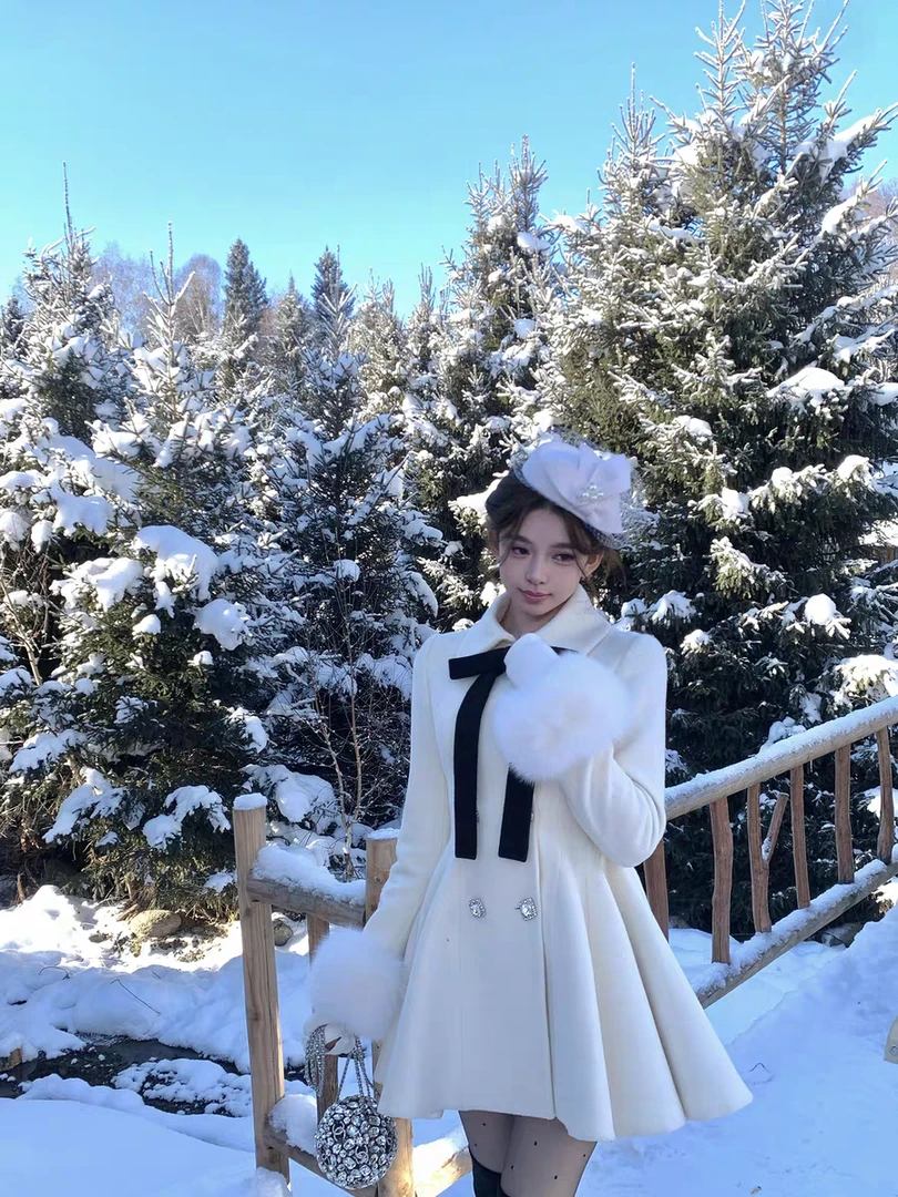 富家千金感高级感轻奢毛呢大衣女2026秋冬新款显瘦中长款宽松外套