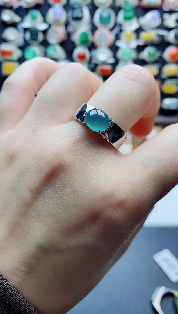 未镶嵌戒指翡翠天然翡翠A货男戒