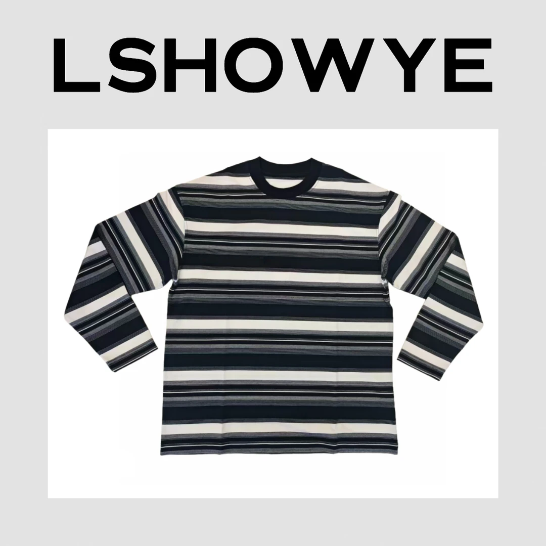 LSHOWYE｜字母印花条纹长袖T恤 M6373