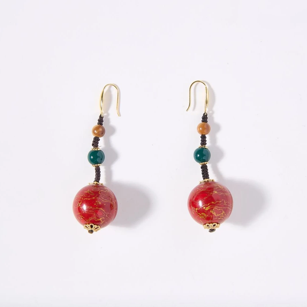 非金属合成锆石耳饰 径西子【双喜】国风时尚百搭复古耳环耳饰气质