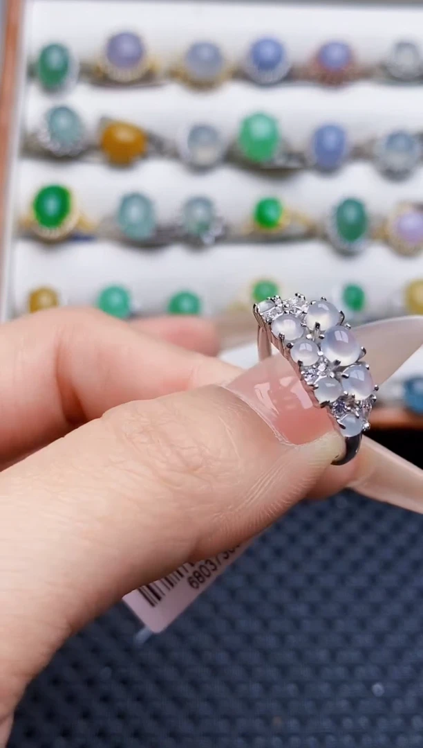 银S925镶嵌戒指翡翠3240