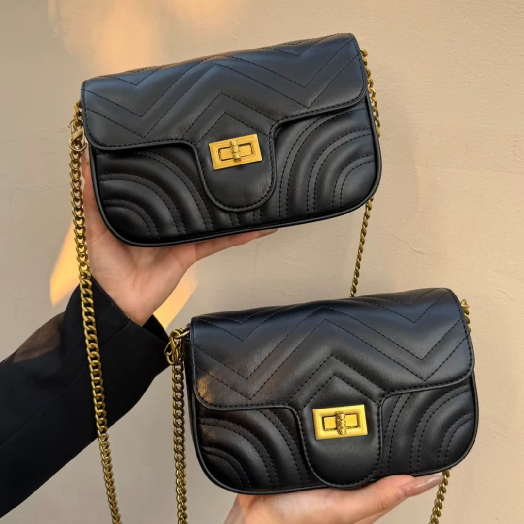 2026新款小方包法式小香风时尚高级感单根链条款拉链斜挎包单肩包