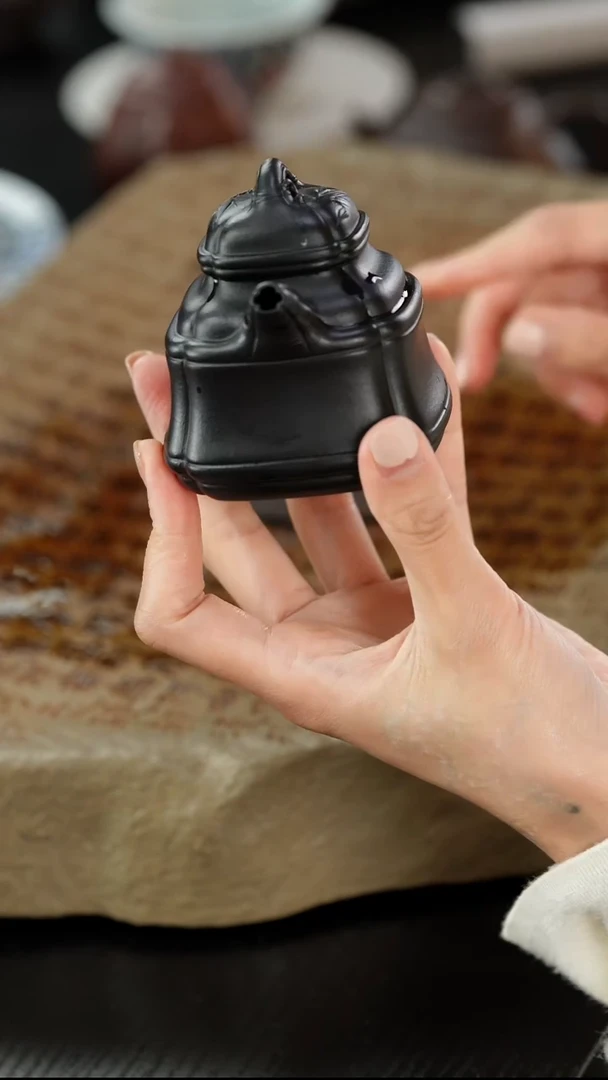 茶壶紫砂海**清朱泥捂灰竹鼎