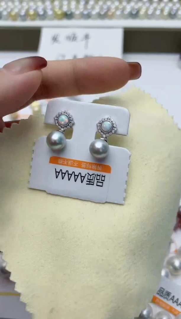 【闪购商品】海水珍珠耳饰银S925镶嵌W55