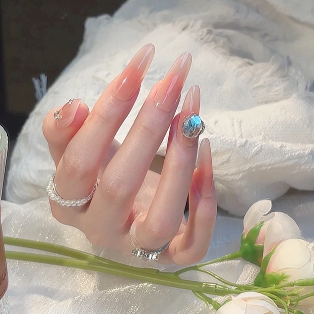 【银河】裸色爆闪穿戴甲2025新款裸色高级简约千金风