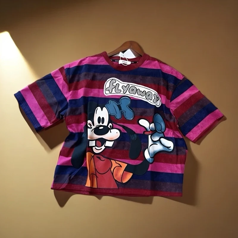 欧货～卡通白色字母短袖T恤，均码，百搭