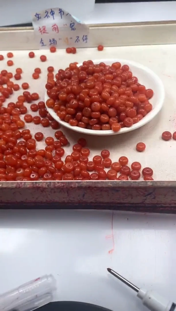 【闪购商品】南红玛瑙颈饰未镶嵌w2011南红柿子红算盘8*5mm*20