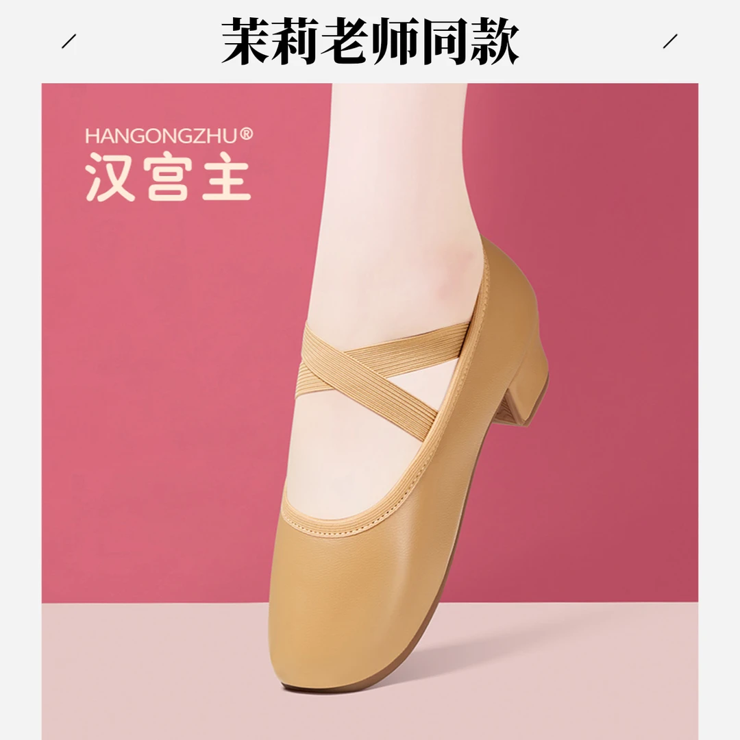 舞蹈老师专用练功鞋牛筋直板底柔软舞鞋室内外通用低跟形体训练鞋