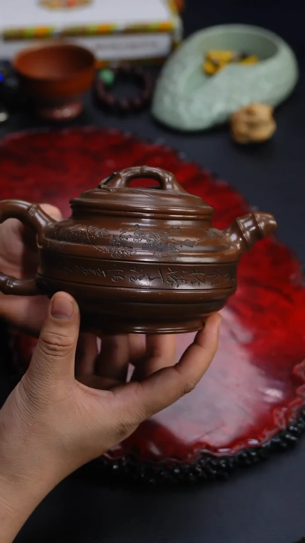 茶壶紫砂32 双线竹鼓,SZY,/////,