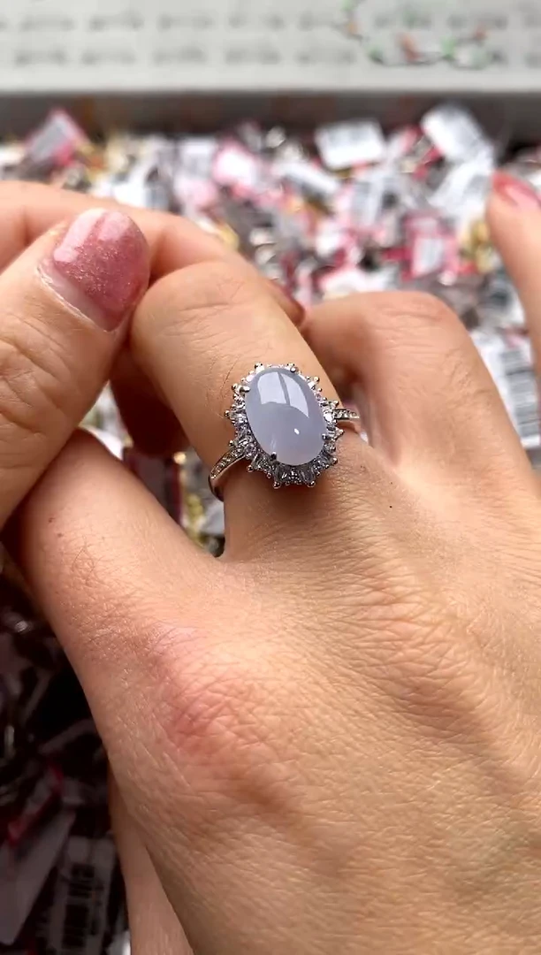 【闪购商品】翡翠戒指银S925镶嵌22222222     8